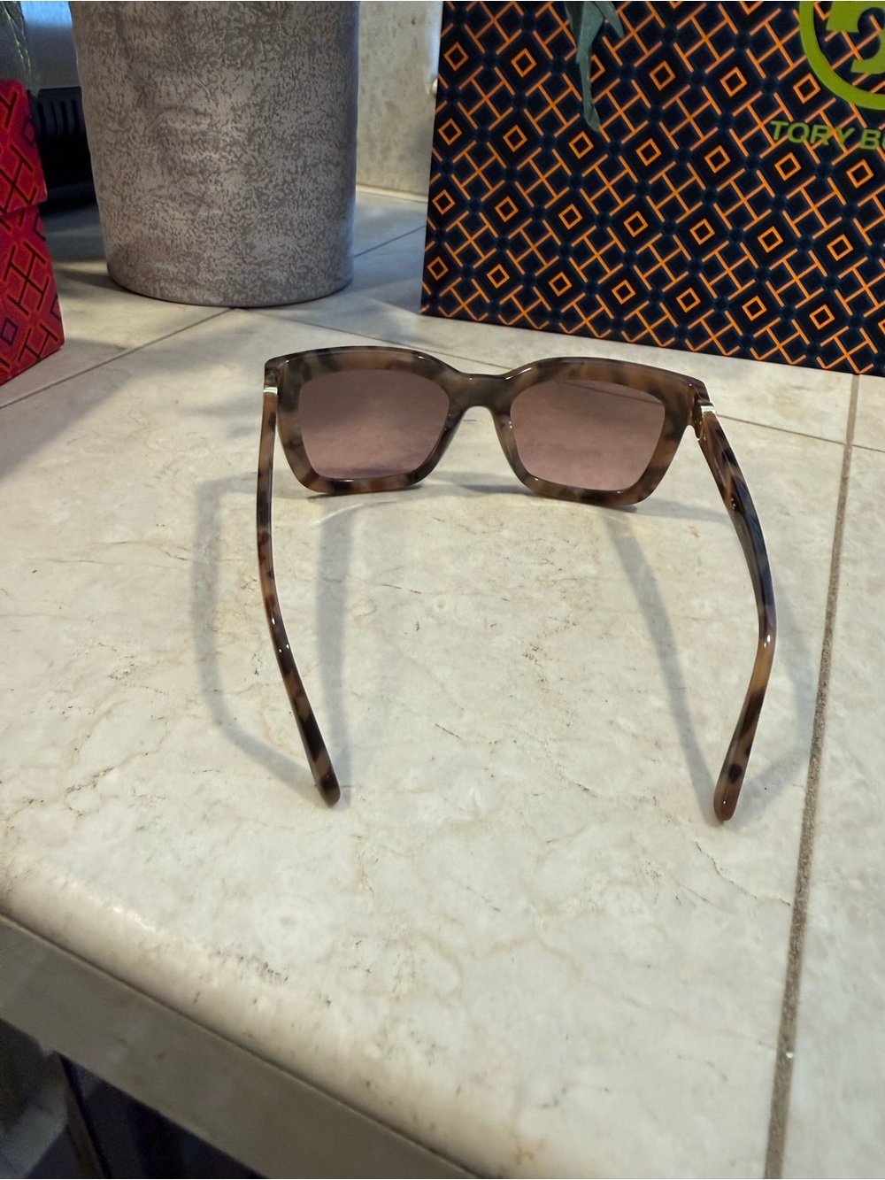 Tory Burch Tortoiseshell Sunglasses with Brown Gradient Lenses - Picture 10 of 13
